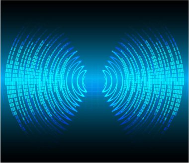 Çemberleri ve çizgileri olan soyut mavi arkaplan