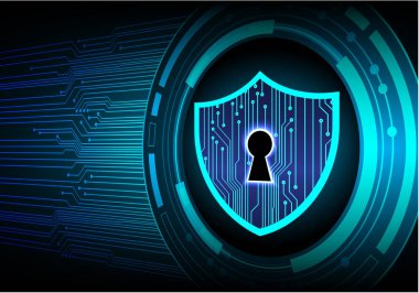 Siyah arkaplanda veri ağına sahip dijital güvenlik kavramı