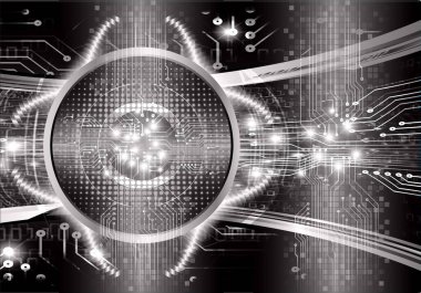 Teknolojik elementlerle soyut arkaplan