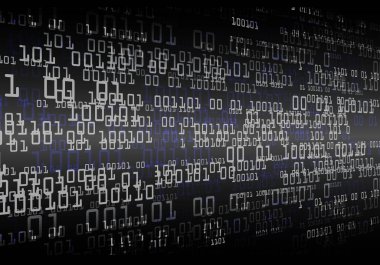 İkili kod ve sayılarla soyut arkaplan