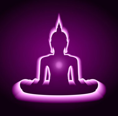 Buddha siluetinin vektör illüstrasyonu