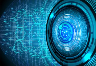 Mavi altıgenli soyut teknoloji arkaplanı