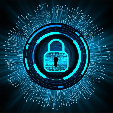 Kilit ve ikili kodun vektör illüstrasyonu