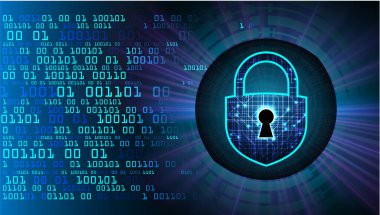 Ekranda ikili kodlu asma kilit simgesinin dijital bileşimi