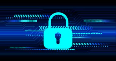 Kilit ve internet güvenlik kavramının vektör çizimi