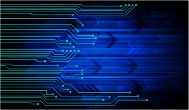 Mavi devre kartı olan soyut teknoloji arkaplanı