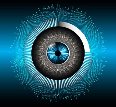 Fütürist insan gözü ile soyut arkaplan