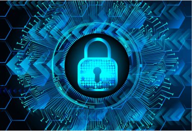 Bilgisayar ekranındaki güvenlik kilidi.