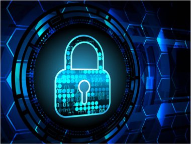 Kilit ve ikili kodun vektör illüstrasyonu