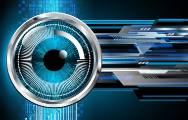 Göz hologramının vektör çizimi. Fütürist teknoloji geçmişi.