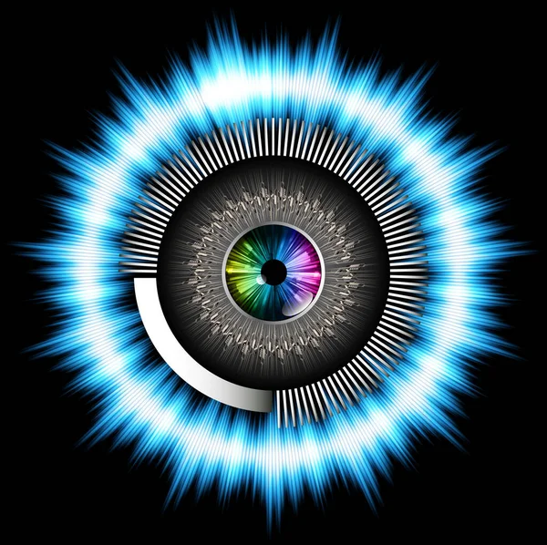 Olho Azul Com Número Humano — Vetor de Stock