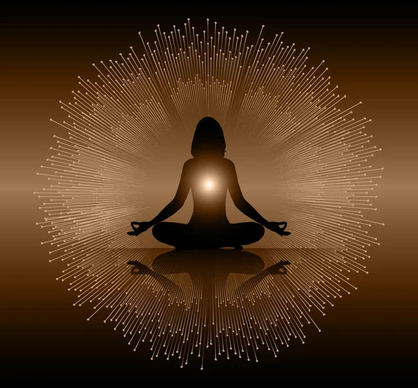 Concepto Meditación Yoga Ilustración Vectorial — Vector de stock