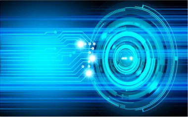 Parlak daireli soyut mavi arkaplan