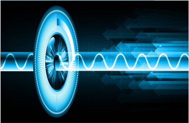 Mavi çizgiler ve ikili kodlu fütüristik teknoloji arka planı