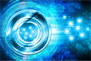 Teknoloji ve iş kavramına sahip soyut mavi arkaplan