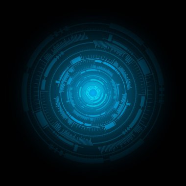 Dairesel elementlerle soyut teknoloji arka planı. vektör illüstrasyonu