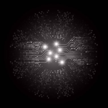 Dairesel elementlerle soyut teknoloji arka planı. vektör illüstrasyonu