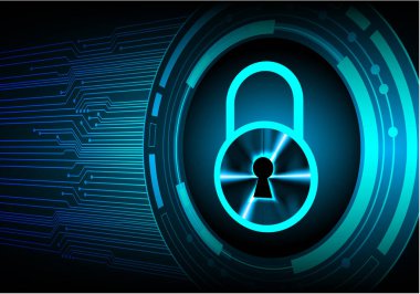 Kilit ve ikili kodun vektör illüstrasyonu