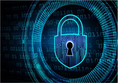 Ekranda ikili kod simgesi olan siber güvenlik kavramı