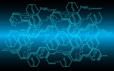 Parlak çizgiler ve altıgenli soyut arkaplan