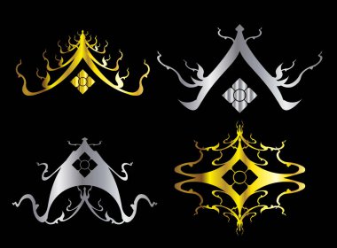 Tasarım için vektör dekoratif ögeler kümesi