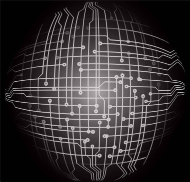 Noktalar ve çizgilerle soyut teknoloji arkaplanı