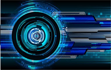Mavi daireli fütürist teknoloji arka planı