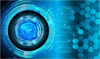 Çemberleri ve çizgileri olan soyut teknoloji arka planı