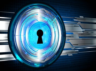 Güvenlik kilidi ve ikili kodun dijital bileşimi