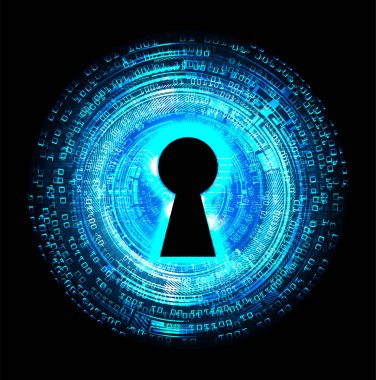 Siyah arkaplanda dijital güvenlik kavramı