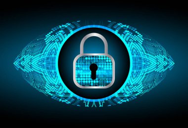 Ekranda asma kilit simgesi olan siber güvenlik kavramı