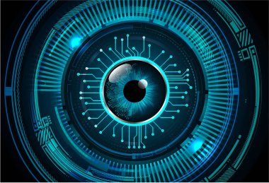 Sanal ekranlı soyut mavi göz
