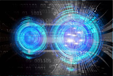 Soyut teknoloji arkaplanının ikili kodlu dijital bileşimi