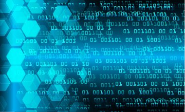 ikili kod ve mavi ile soyut arkaplan