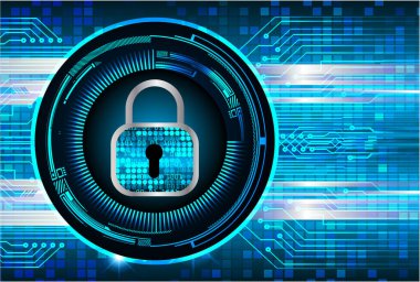 İkili kodlu ve asma kilitli bir kilidin 3d dijital illüstrasyonu