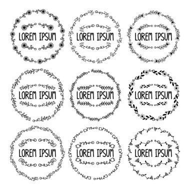 Çiçek elementli vektör çerçeveleri kümesi