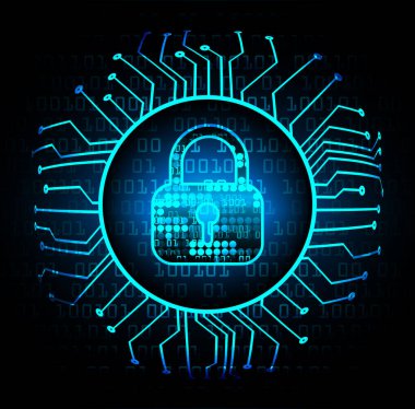 İkili kodlu devre kartının vektör illüstrasyonu