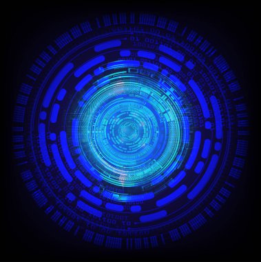 Dairesel elementlerle soyut teknoloji arka planı. vektör illüstrasyonu