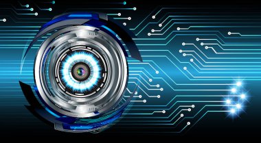 Teknoloji ve elektronik devre ile soyut mavi arkaplan