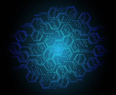 Soyut altıgen teknoloji geçmişi. vektör illüstrasyonu