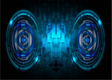 Çeşitli teknolojik elementlere sahip soyut teknoloji arka planı