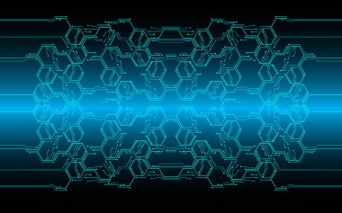 Mavi altıgenli soyut arkaplan