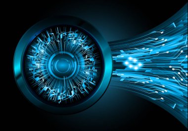 Fütürist teknolojiye sahip soyut mavi arkaplan