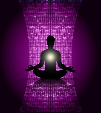 Yogacı bir kadının silüetinin vektör çizimi