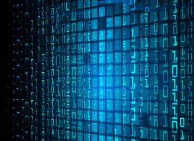 ikili kod ve mavi ile soyut arkaplan