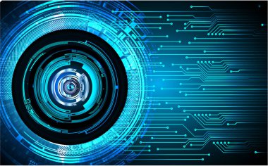 Mavi daireli soyut teknoloji arkaplanı