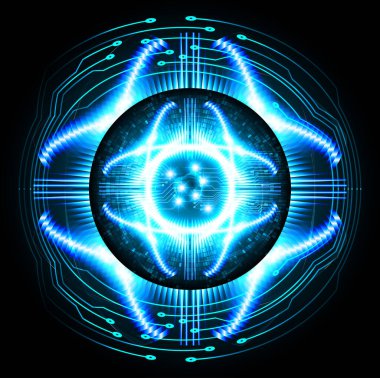 Fütürist teknolojiye sahip soyut mavi arkaplan