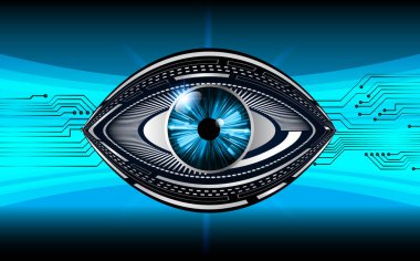 İnsan gözü ile soyut mavi arkaplan