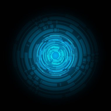 Dairesel elementlerle soyut teknoloji arka planı. vektör illüstrasyonu
