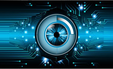 Soyut mavi göz ve arka planda kilit